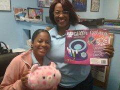 Odetta and Venus pictured with donated toys